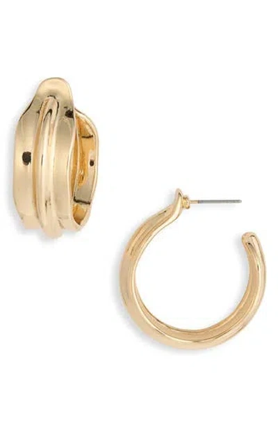 Nordstrom Rack Wide Ripple Hoop Earrings In Gold ModeSens