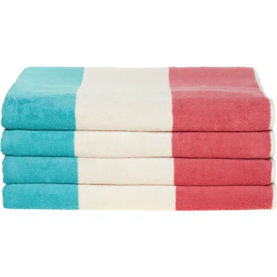 Nordstrom Rack Wide Stripe 4-piece Beach Towel Set In Pink