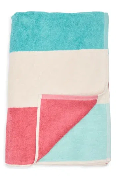 Nordstrom Rack Wide Stripe Beach Towel In Pink