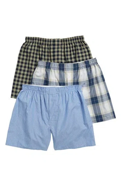 Nordstrom Rack Woven Boxer In Navy Olive Plaid Multi