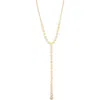 Nordstrom Rack Y-drop Bezel Necklace In Clear- Gold
