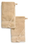 Nordstrom Rack Zero Twist 2-pack Cotton Hand Towels In Beige Oyster