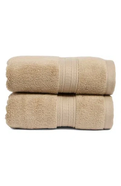 Nordstrom Rack Zero Twist 2-pack Cotton Hand Towels In Brown