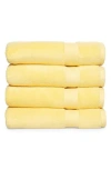 Nordstrom Rack Zero Twist 4-pack Bath Towels In Yellow Banana
