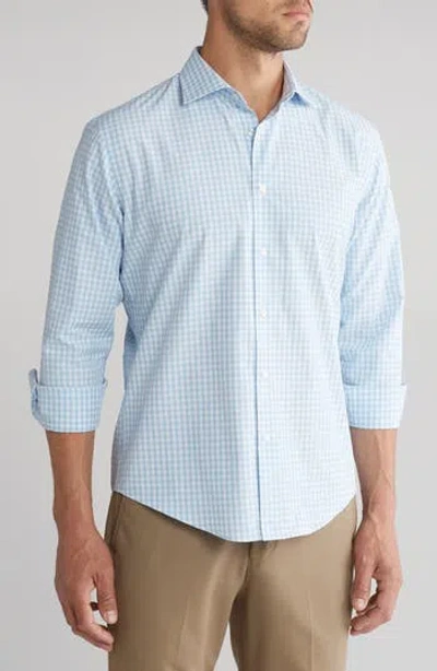 Nordstrom Rack Zillah Gingham Trim Fit Dress Shirt In White- Blue Zillah Gingh