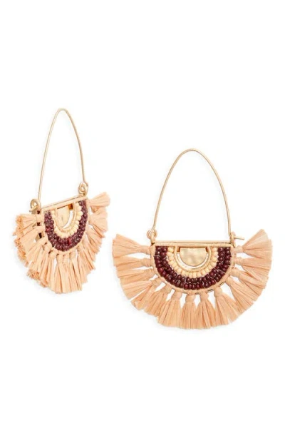 Nordstrom Raffia Fan Crescent Threader Earrings