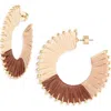 Nordstrom Raffia Wrapped Flat Hoop Earrings