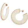 Nordstrom Raffia Wrapped Flat Hoop Earrings In Gold