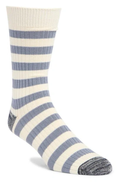 Nordstrom Random Feed Stripe Crew Socks In Blue- Navy