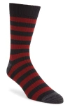 Nordstrom Random Feed Stripe Crew Socks In Navy- Red