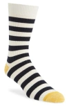 Nordstrom Random Feed Stripe Crew Socks In Navy- Yellow