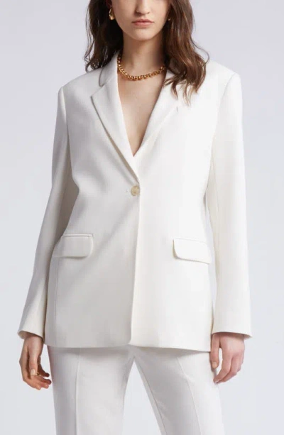 Nordstrom Relaxed Fit Blazer In Ivory Cloud