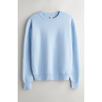 Nordstrom Kids'  Relaxed Fit Crewneck Cotton Blend Sweater In Blue