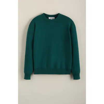Nordstrom Kids'  Relaxed Fit Crewneck Cotton Blend Sweater In Green Bug