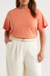 Nordstrom Relaxed Fit Pima Cotton Crewneck T-shirt In Orange
