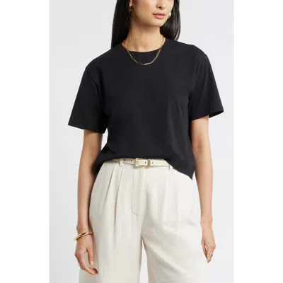 Nordstrom Relaxed Fit Pima Cotton Crewneck T-shirt In Black