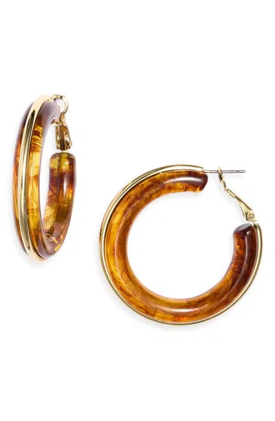 Nordstrom Resin Hoop Earrings In Brown