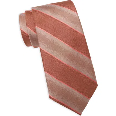 Nordstrom Revelle Stripe Silk Jacquard Tie In Orange