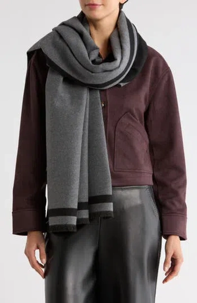 Nordstrom Reversible Fringe Scarf In Gray