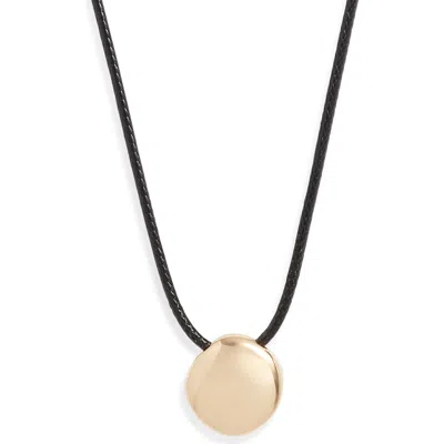 Nordstrom Reversible Polished Orb Cord Necklace In Black