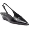 Nordstrom Rhianon Wedge Slingback Leather Pump In Black