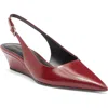 Nordstrom Rhianon Wedge Slingback Leather Pump In Red Garnet