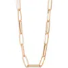 Nordstrom Rhinestone Paper Clip Chain Necklace In Gold
