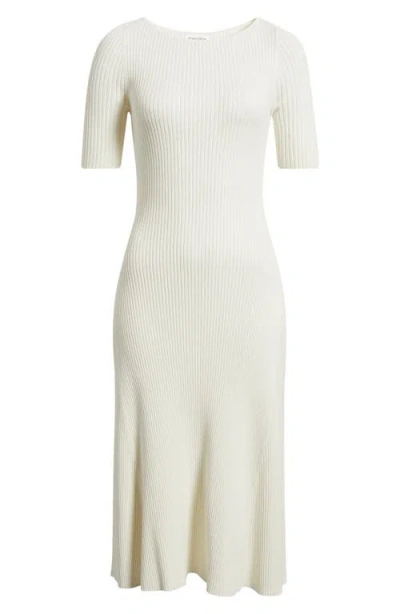 Nordstrom Rib Boat Neck Sweater Dress In White