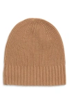 Nordstrom Rib Cashmere Beanie In Brown