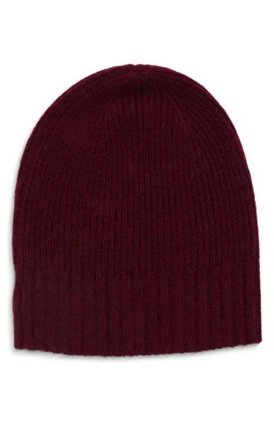 Nordstrom Rib Cashmere Beanie In Gold