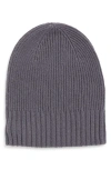 Nordstrom Rib Cashmere Beanie In Gray