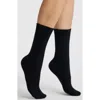 Nordstrom Rib Cashmere Blend Crew Socks In Black