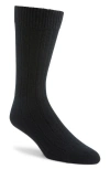 Nordstrom Rib Cashmere Blend Crew Socks In Black Caviar