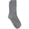 Nordstrom Rib Cashmere Blend Crew Socks In Gray