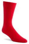 Nordstrom Rib Cashmere Blend Crew Socks In Red Chili