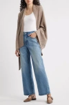 Nordstrom Rib Cashmere Travel Wrap In Brown