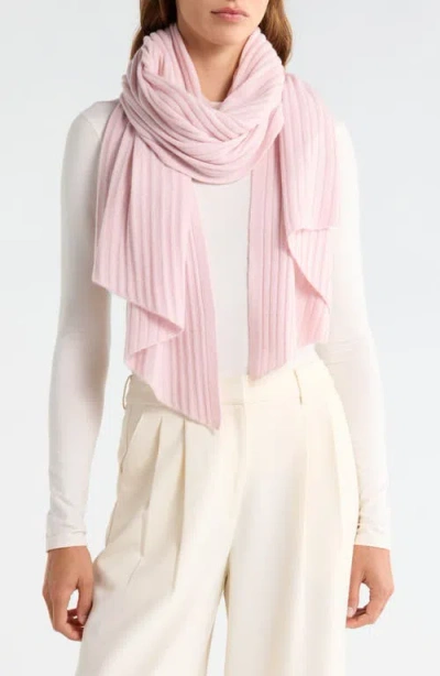 Nordstrom Rib Cashmere Travel Wrap In Pink