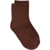 Nordstrom Rib Cotton Blend Crew Socks In Brown