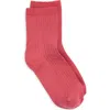 Nordstrom Rib Cotton Blend Crew Socks In Pink Mauve