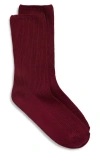 Nordstrom Rib Crew Socks In Burgundy