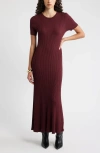 Nordstrom Rib Knit Dress In Burgundy
