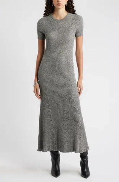 Nordstrom Flare Rib Sweater Dress In Gray
