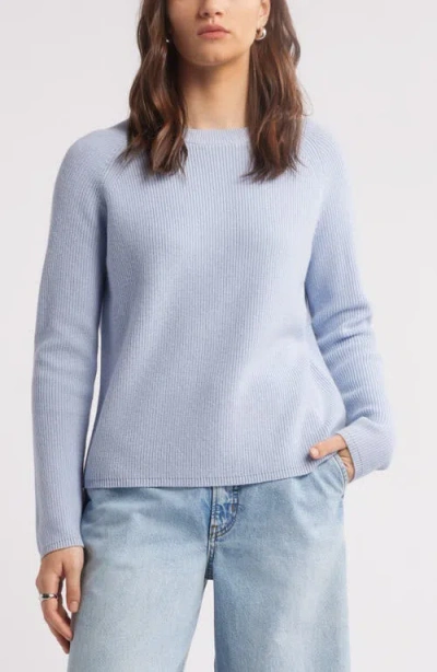 Nordstrom Rib Organic Cotton & Merino Wool Sweater In Blue Zen