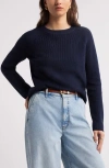 Nordstrom Rib Organic Cotton & Merino Wool Sweater In Navy Night