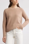 Nordstrom Rib Organic Cotton & Merino Wool Sweater In Tan Natural