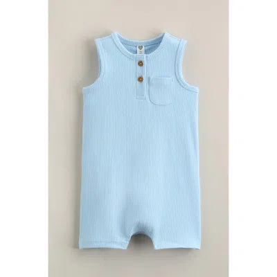 Nordstrom Babies'  Rib Romper In Blue