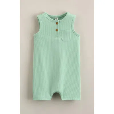 Nordstrom Babies'  Rib Romper In Green