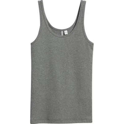 Nordstrom Rib Scoop Neck Cotton Tank In Gray