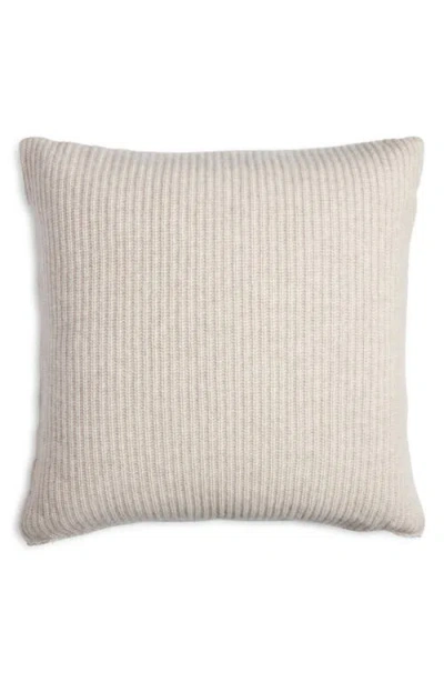 Nordstrom Rib Wool & Cashmere Accent Pillow In Beige Birch Heather