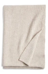 Nordstrom Rib Wool & Cashmere Throw Blanket In Beige Birch Heather
